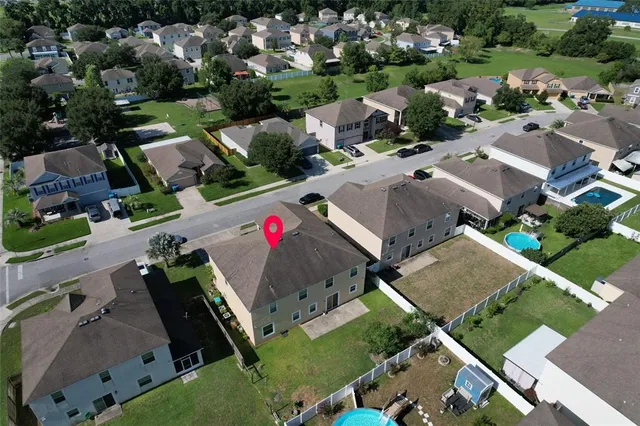 a view of a park with slide