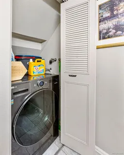 a utility room with a washer and dryer