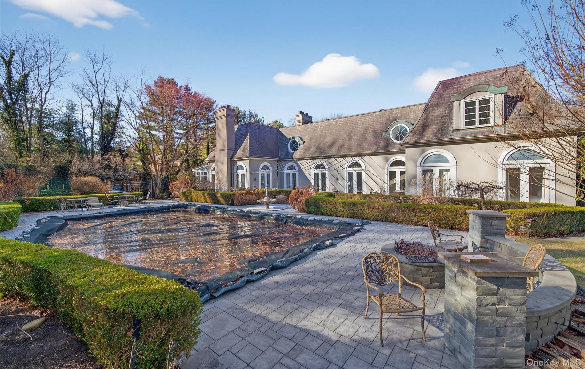 38 Tiffany Road Oyster Bay, NY 11771 - Photo 42 of 50 View of Pool -Firepit-Custom tumbled stone patio