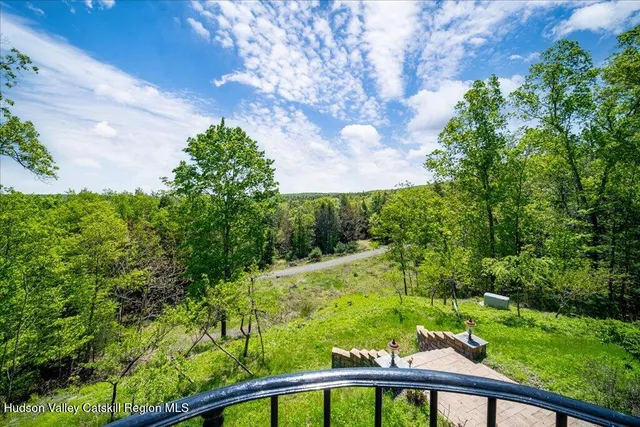 a view of a garden and pathway