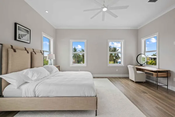 a bedroom with a bed and a windows