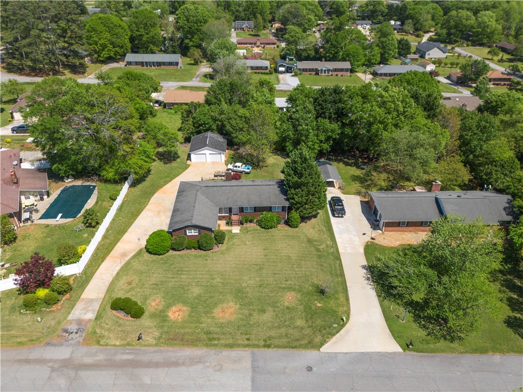 103 Pine Needle Trail Anderson, SC 29625 - Photo 40 of 41 An aerial view showcases a residential property with lush surroundings and a spacious yard.