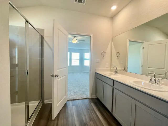 a view of a room with racks on the wall