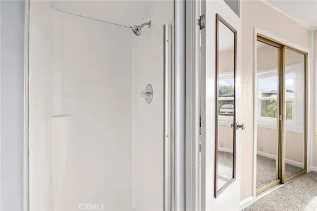 a view of a bathroom from a bathroom