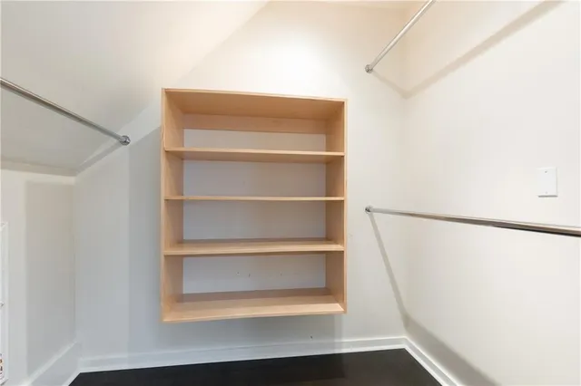 a room with a closet