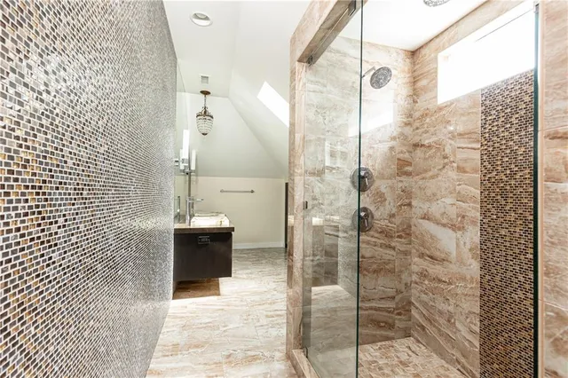 a bathroom with a shower