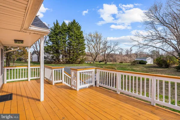 a view of a wooden deck