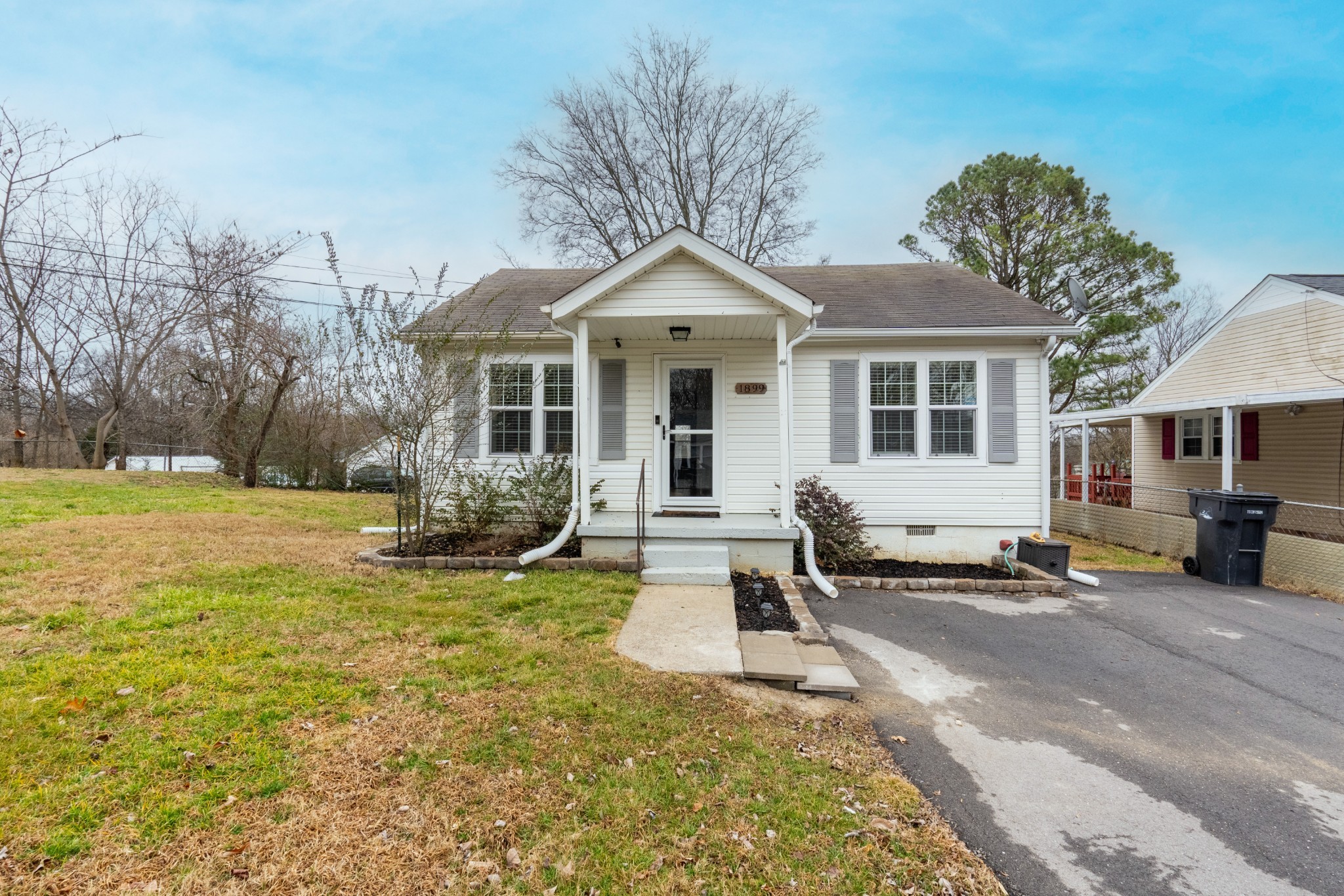 a view of a house with a patio