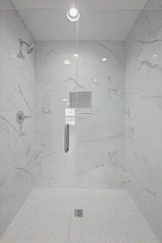 a bathroom with a shower