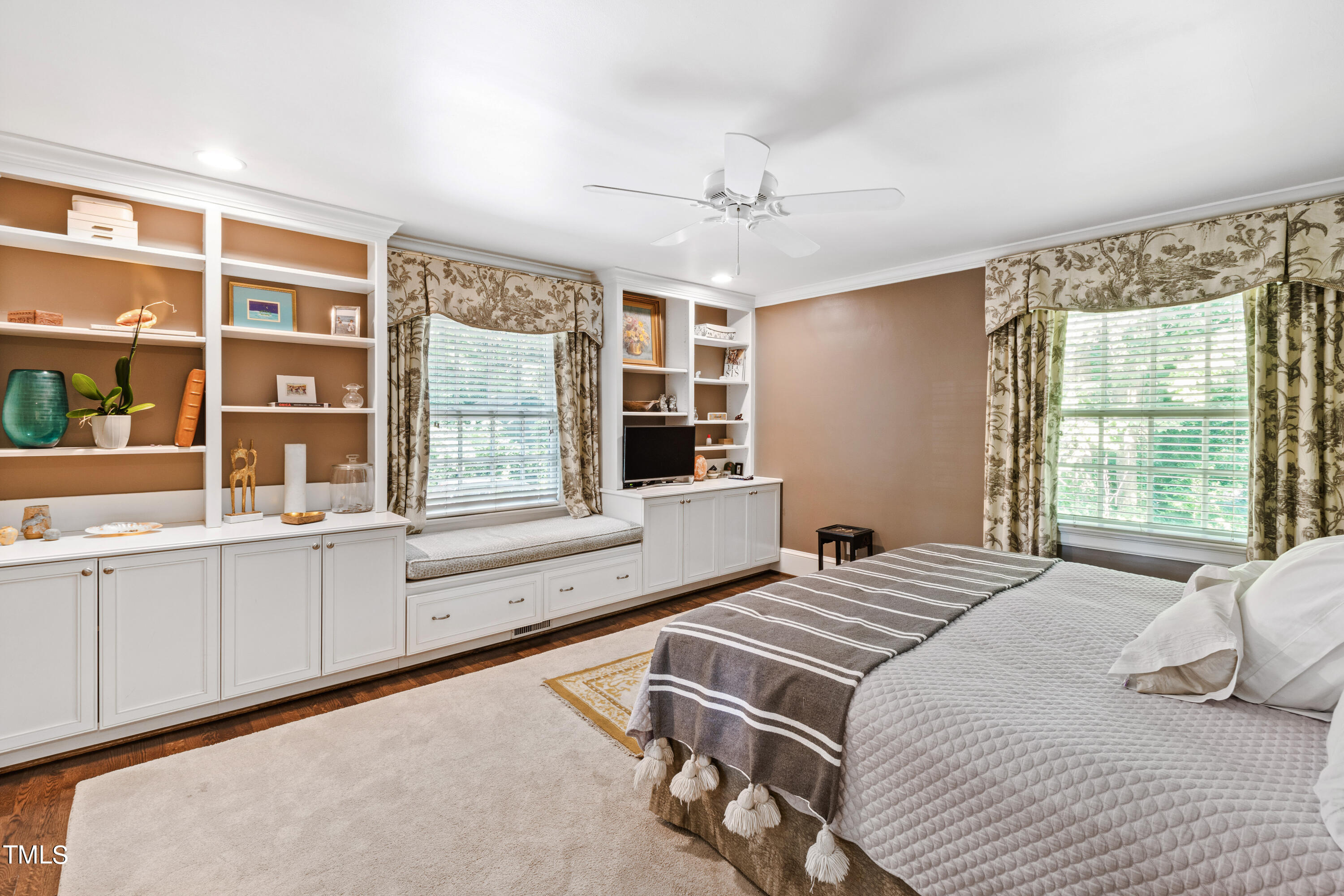 2525 White Oak Road Raleigh, NC 27609 - Photo 23 of 58 a bedroom with a bed and a large window with outer view