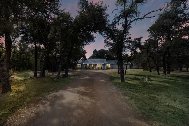 a view of a park with tree s