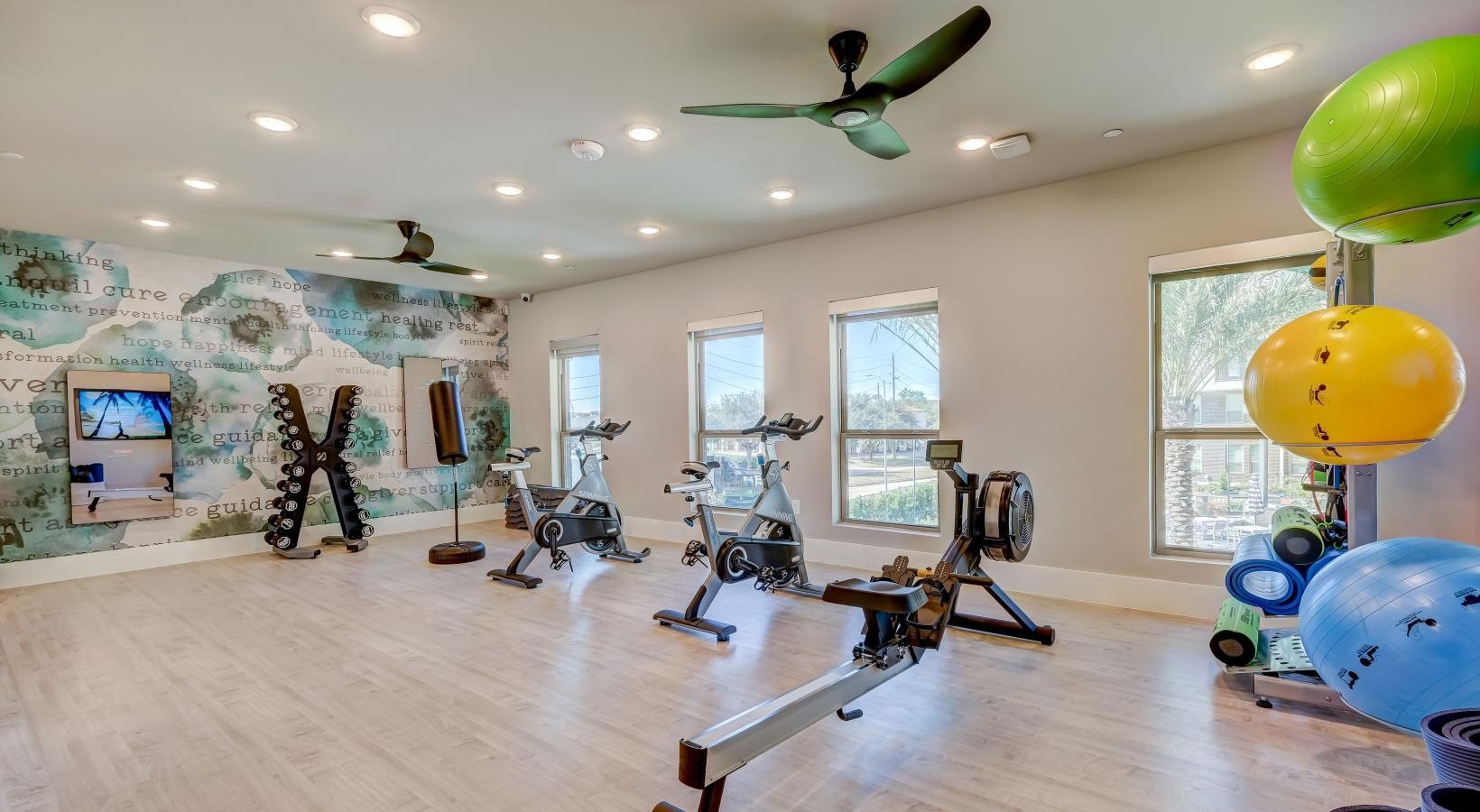 23233 Western Centre Drive, Unit A1 Katy, TX 77494 - Photo 9 of 14 a view of a room with gym equipment