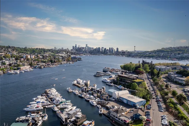 an aerial view of a city