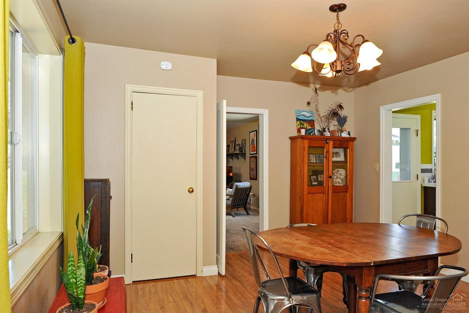 Another view of dining room with swingin