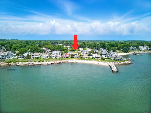 a view of an ocean with boats and trees