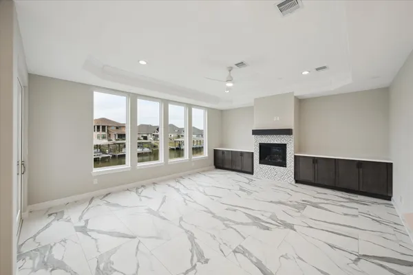 a view of an empty room and window