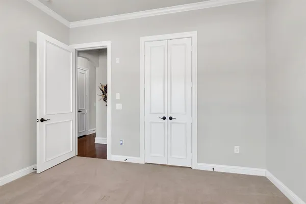 an empty room with closet