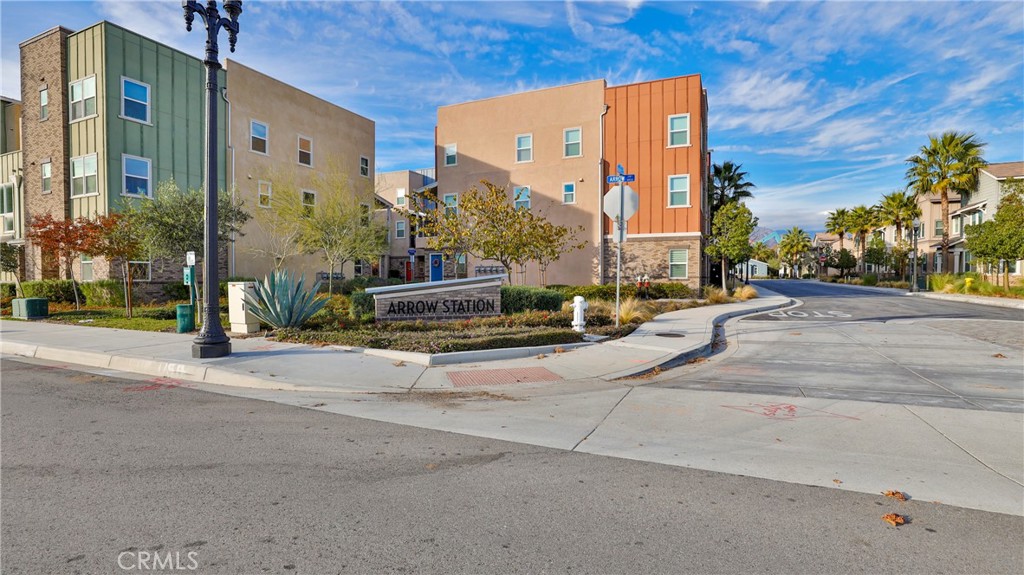 a view of a building with a street