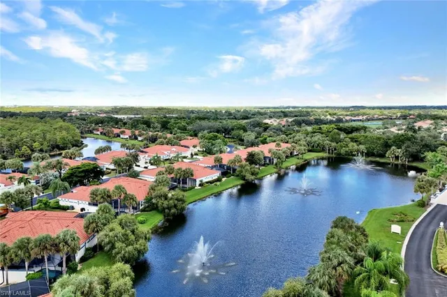 a view of a lake with houses