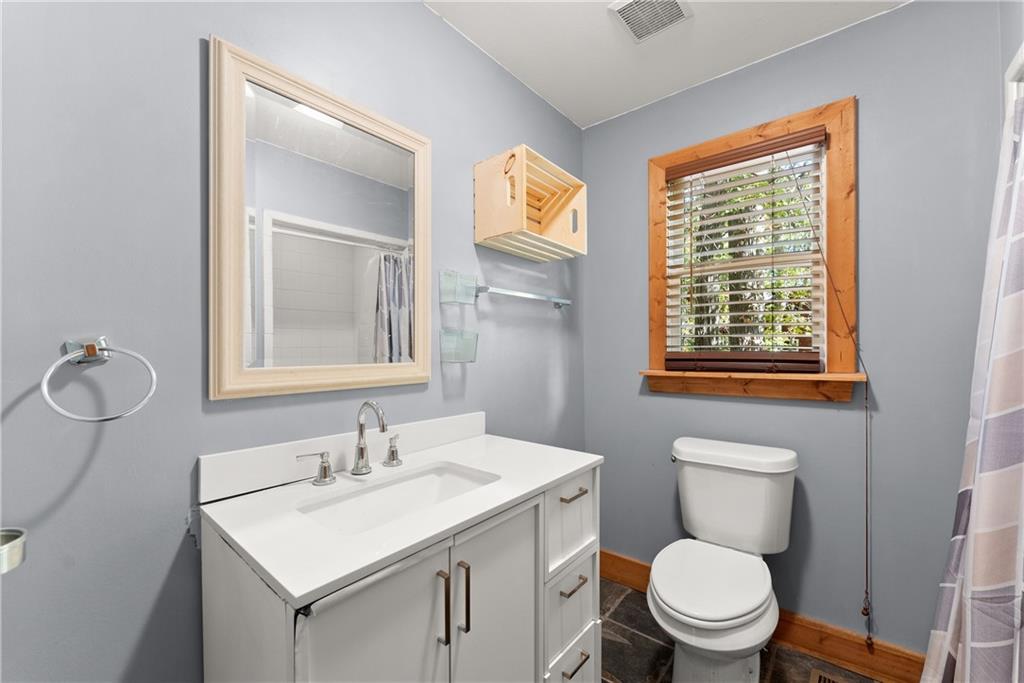 773 Shorewood Circle Toccoa, GA 30577 - Photo 24 of 39 a bathroom with a toilet a sink a mirror and a window