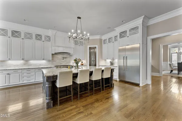 a view of kitchen island kitchen island with furniture and wooden floor