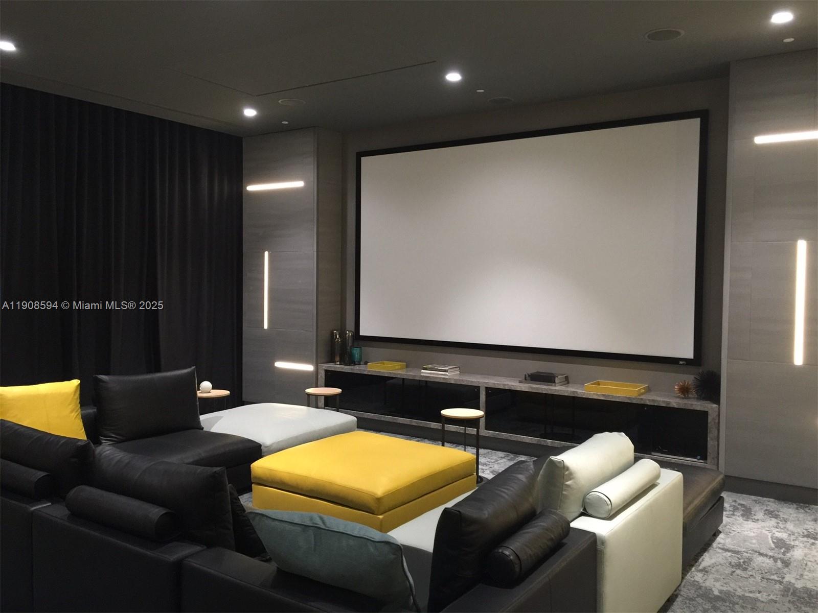 45 Southwest 9th Street, Unit 1402 Miami, FL 33130 - Photo 16 of 19 a projector room with furniture