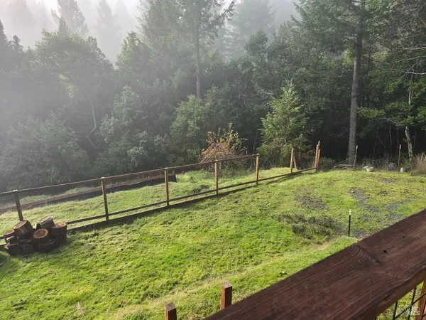 a view of a bench in a park