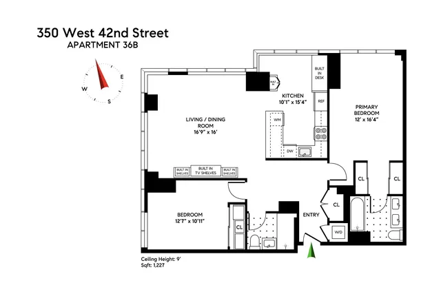 $1,775,000 | 350 West 42nd Street, Unit 36B | Hell's Kitchen