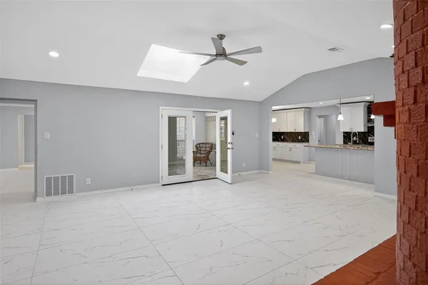 a living room with furniture