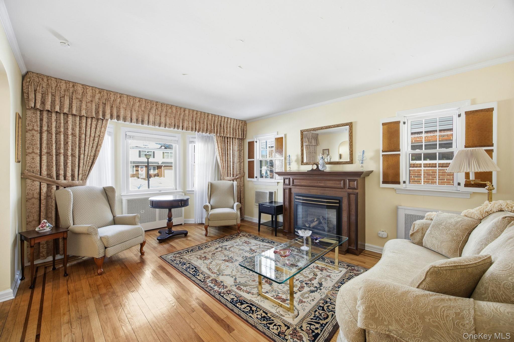 54 Aberdeen Road New Hyde Park, NY 11040 - Photo 5 of 26 a living room with furniture and a fireplace