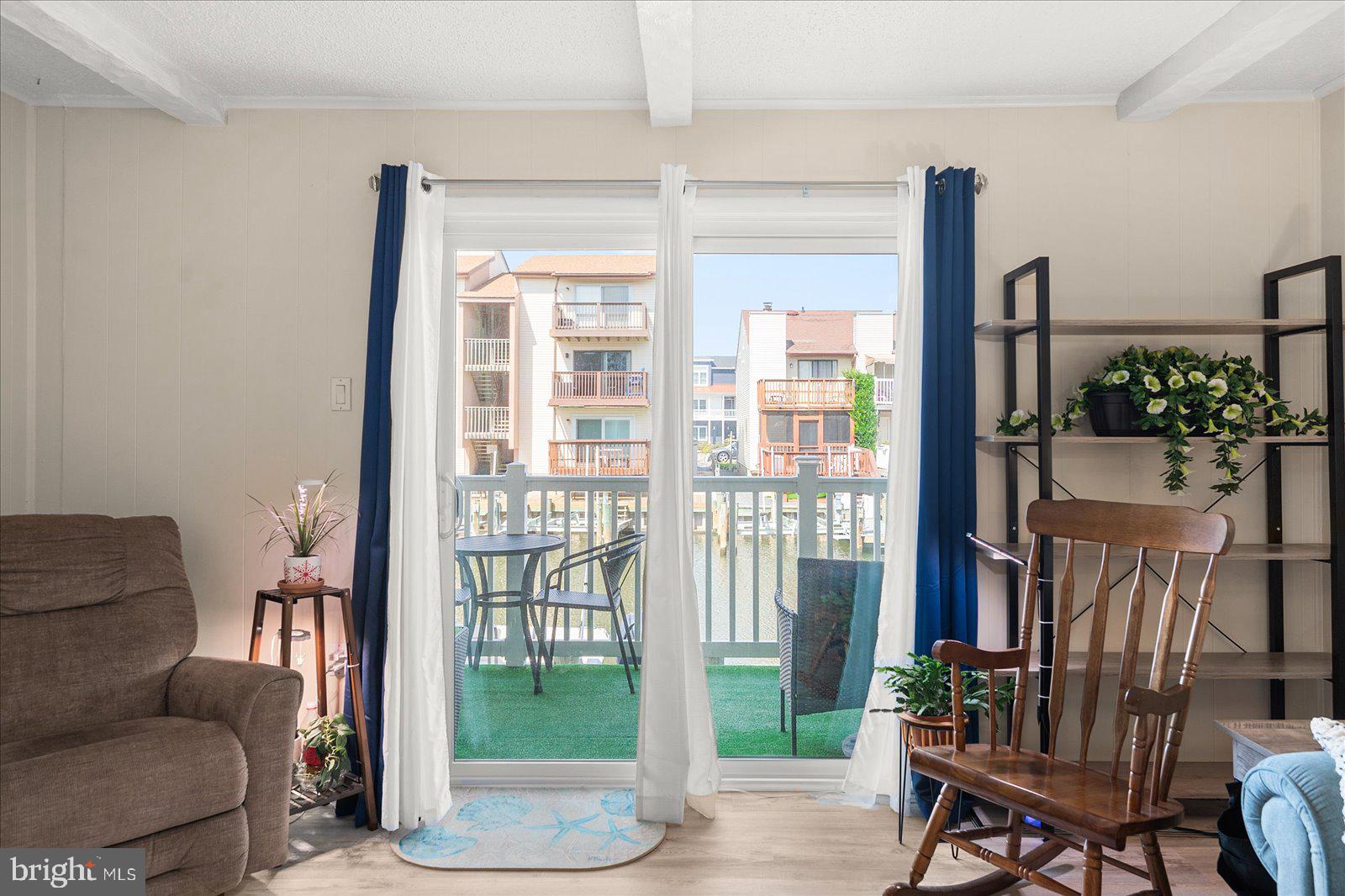 Sliding glass door to the deck