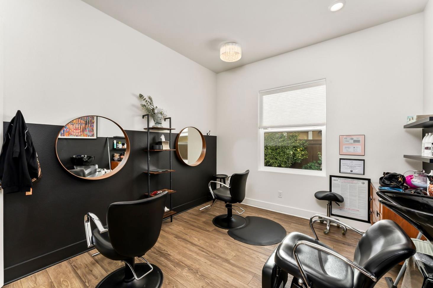 1509 Harvest Loop Folsom, CA 95630 - Photo 59 of 92 DEN/STUDY/OFFICE/SALON FLEX SPACE shown here as hair salon. The owner is willing to reconvert the space and remove the plumbing....breath taking! Only celebrity homes have hair stations for private hair services in your home. It is a huge benefit not just for you, but for your family and friends!