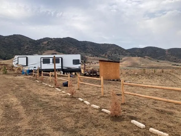 a view of a town with big houses