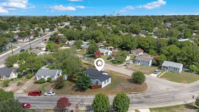 an aerial view of a city
