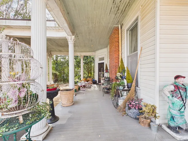 a outdoor space with furniture