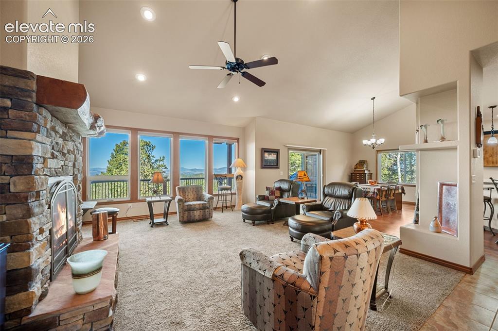 131 Paradiso Road Divide, CO 80814 - Photo 13 of 50 a living room with furniture and a large window