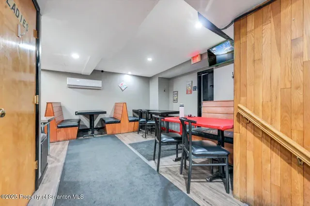 a view of a storage area with racks