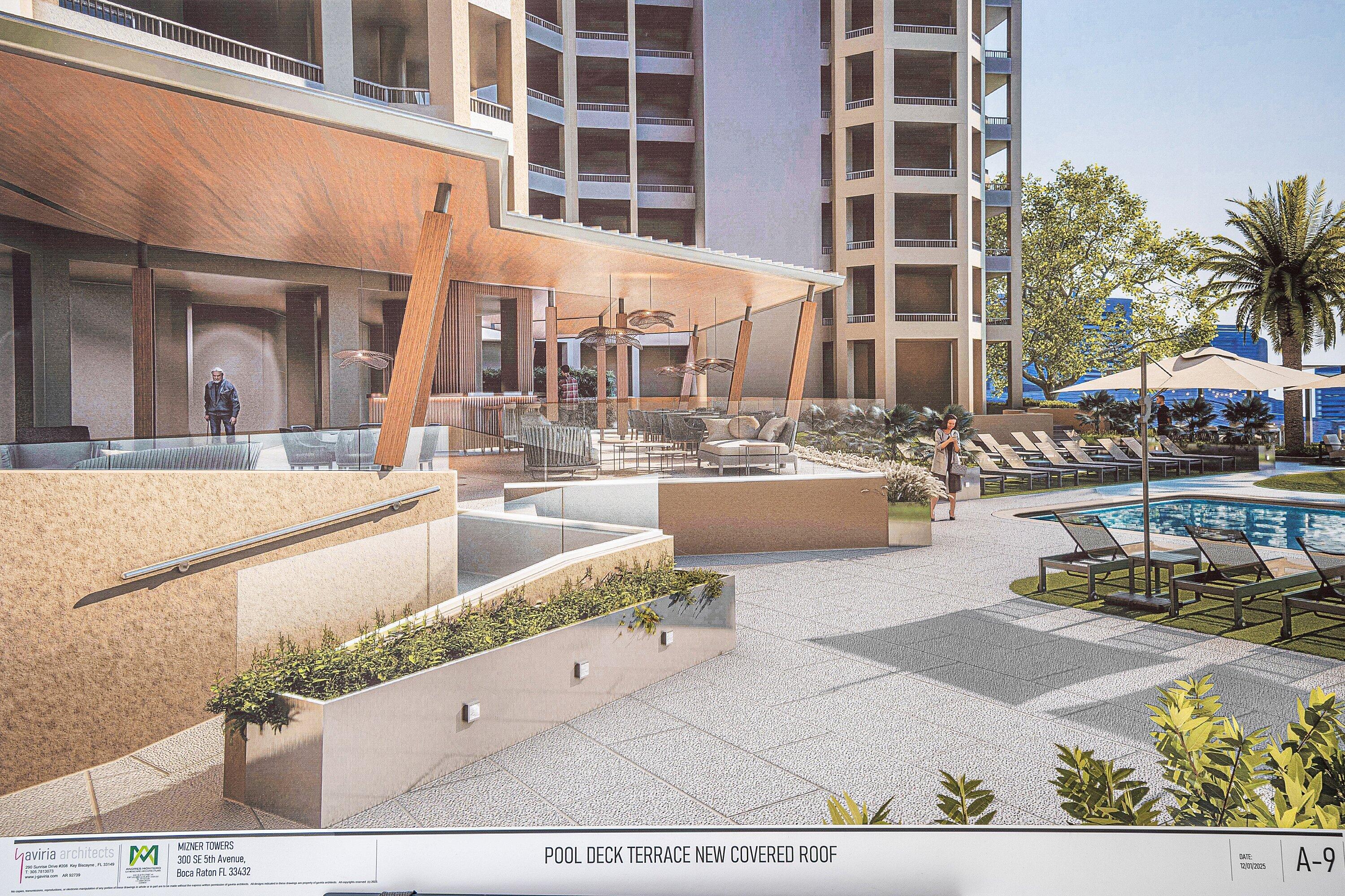 300 Southeast 5th Avenue, Unit PH 8120 Boca Raton, FL 33432 - Photo 49 of 54 a view of a swimming pool with outdoor seating