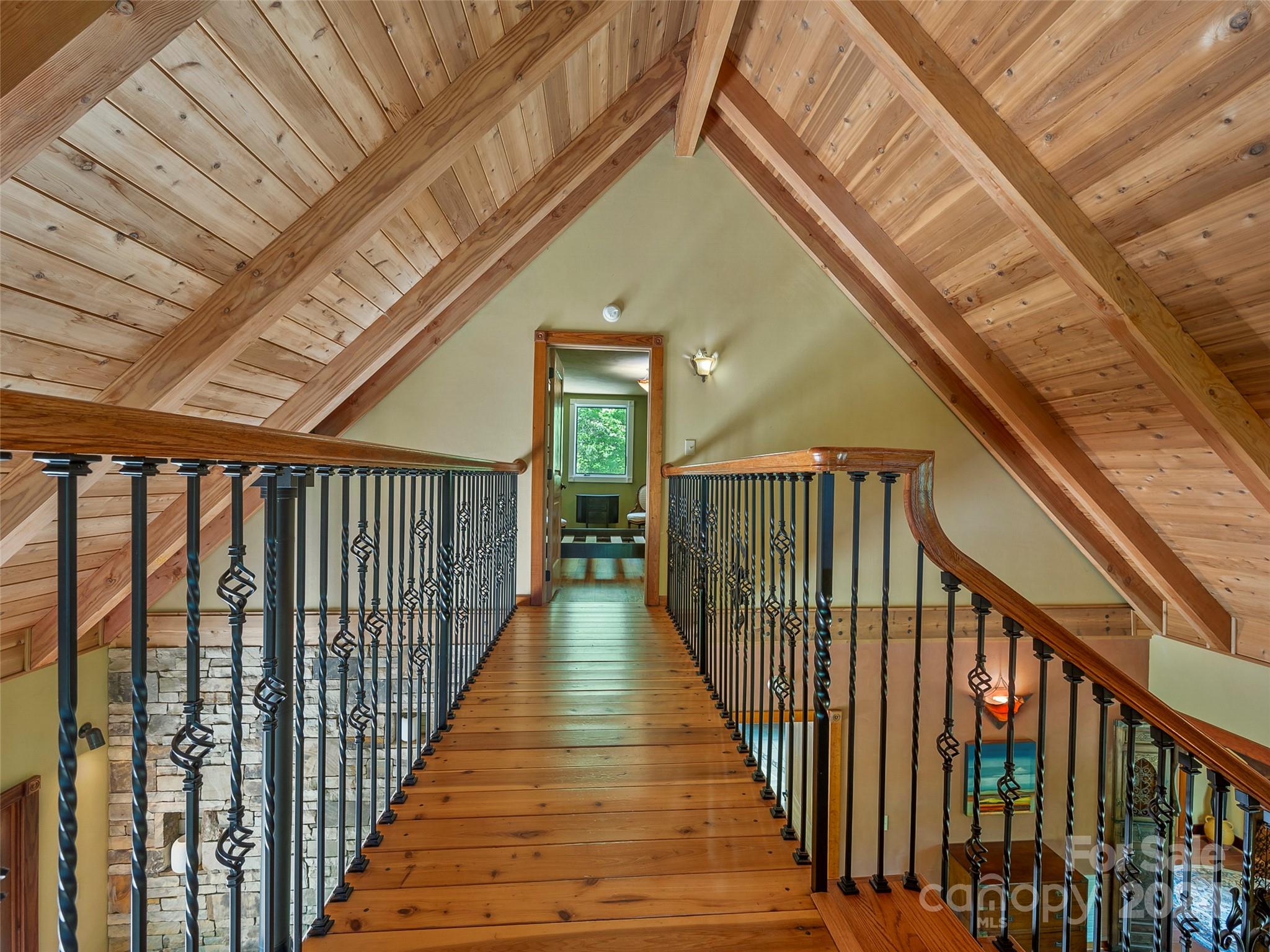 58 Next To The Last Road Saluda, NC 28773 - Photo 18 of 48 a view of a balcony with staircase