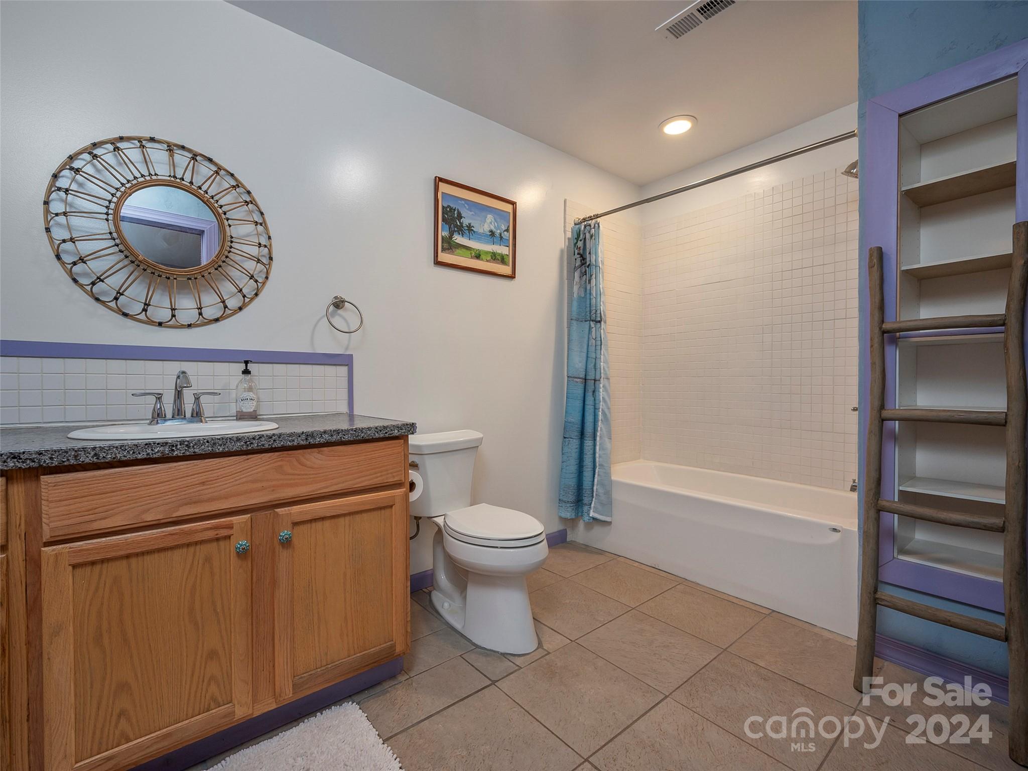 58 Next To The Last Road Saluda, NC 28773 - Photo 27 of 48 a bathroom with a toilet a sink and a shower