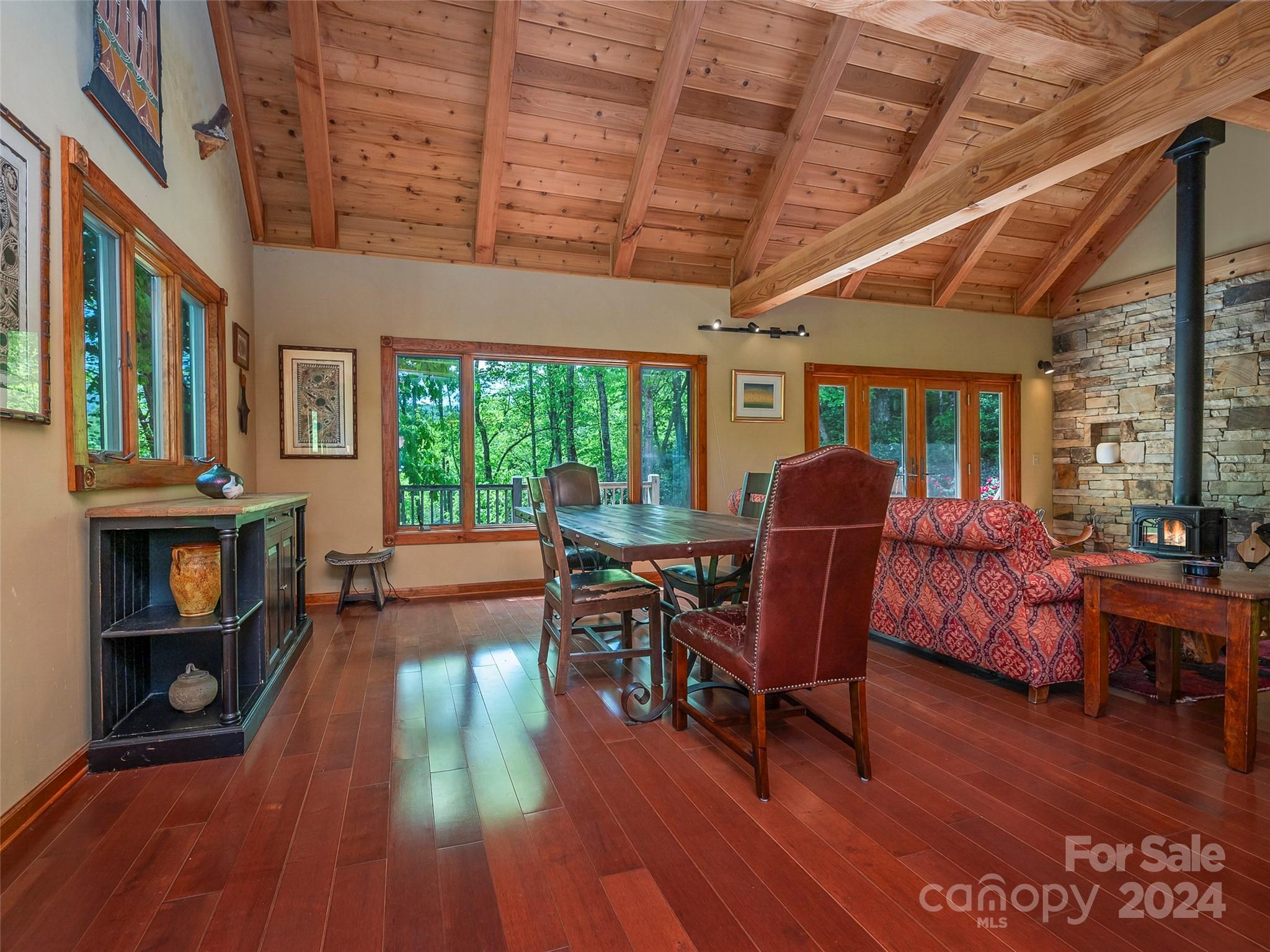 58 Next To The Last Road Saluda, NC 28773 - Photo 9 of 48 a living room with furniture and a wooden floor