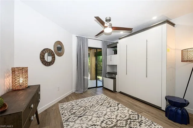 a view of a hallway with elevator