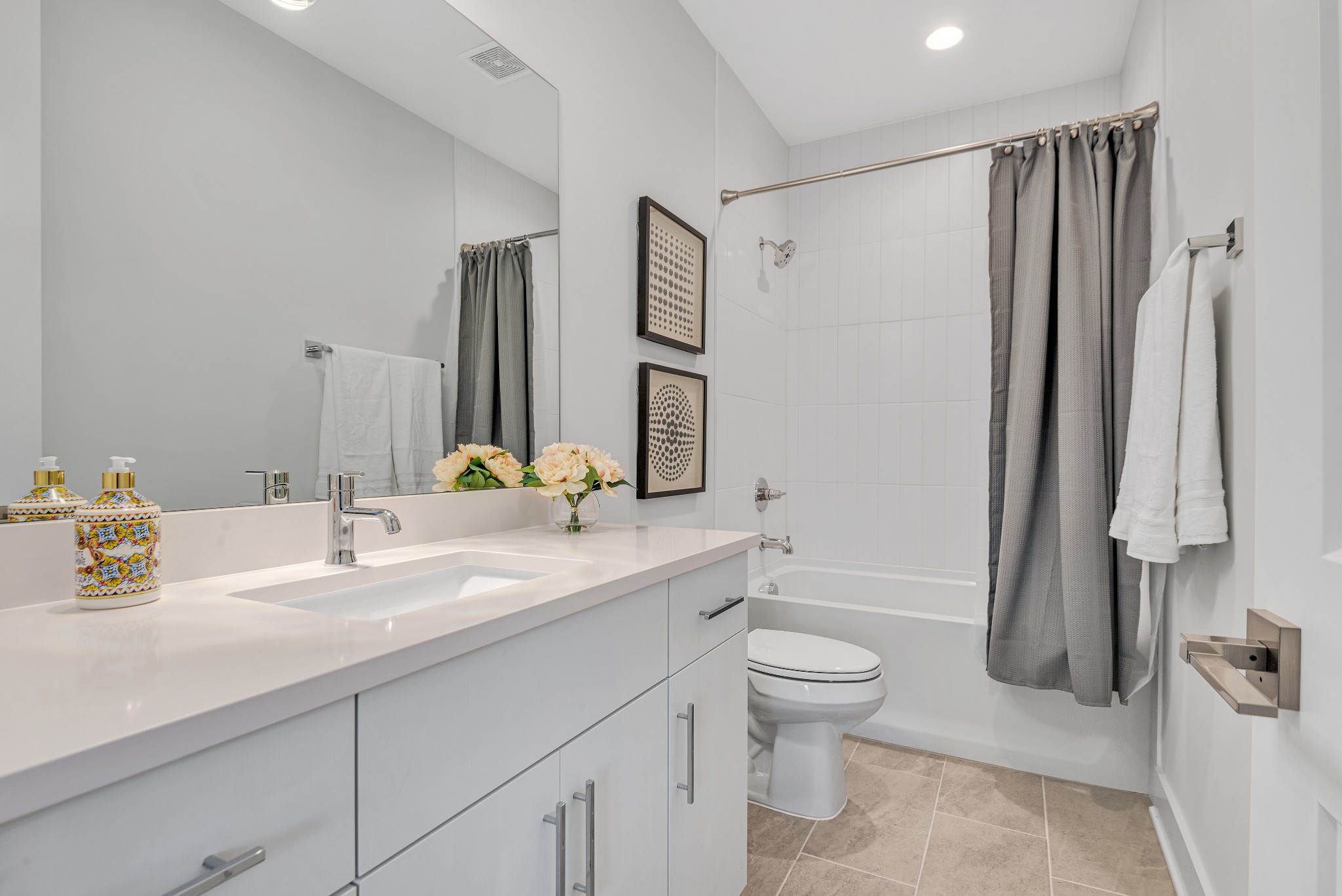 2176 Carson Street, Unit 4 Nashville, TN 37211 - Photo 18 of 45 a bathroom with a granite countertop sink toilet and shower