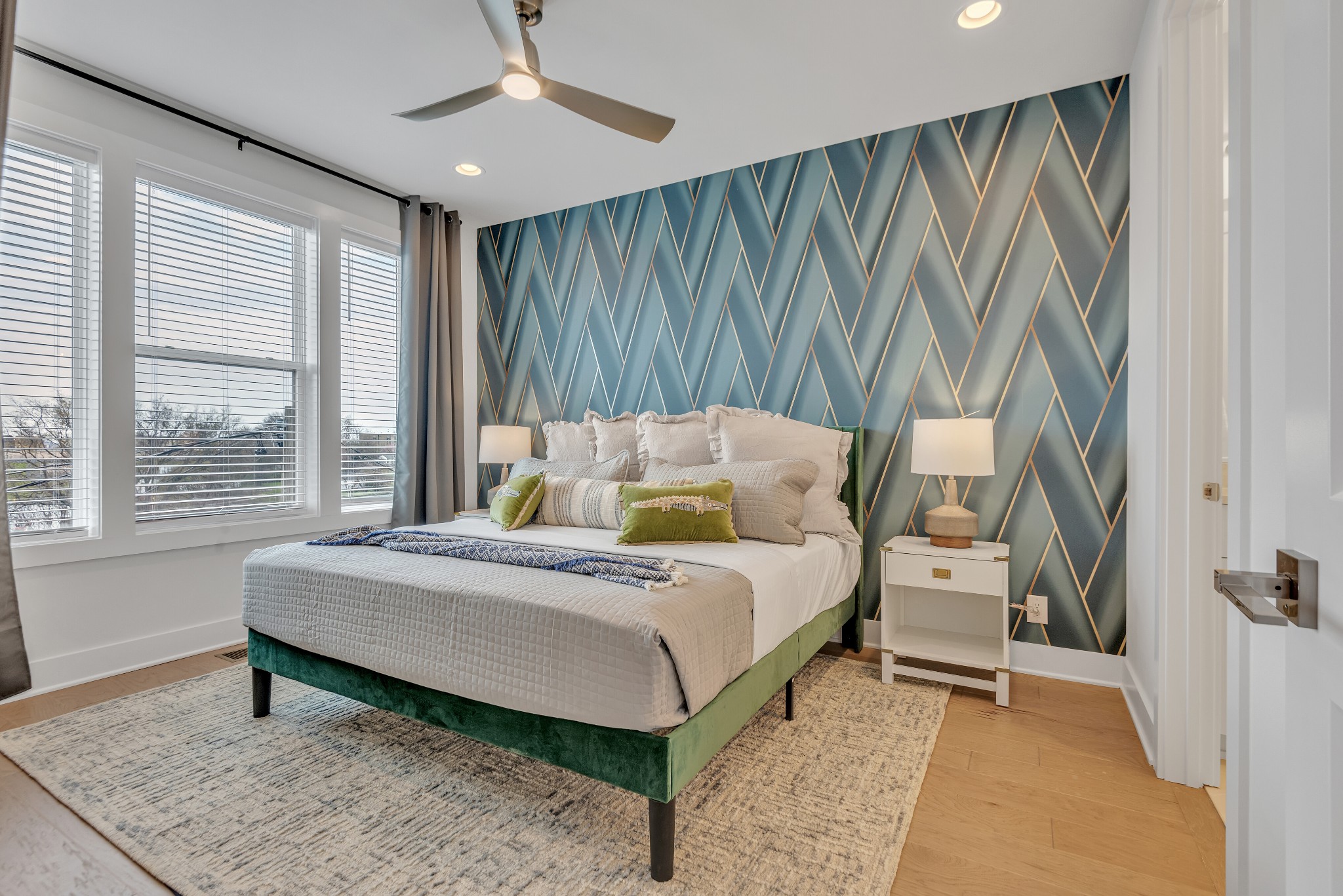 2176 Carson Street, Unit 4 Nashville, TN 37211 - Photo 33 of 45 a bedroom with a bed lamp and a large window