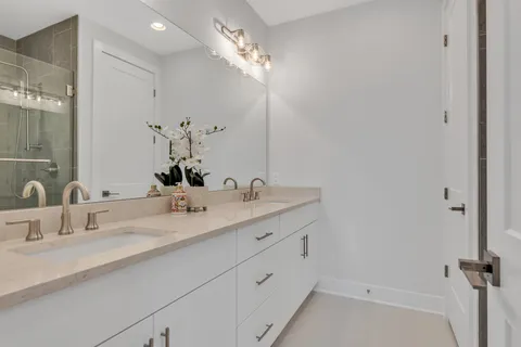 a bathroom with a shower