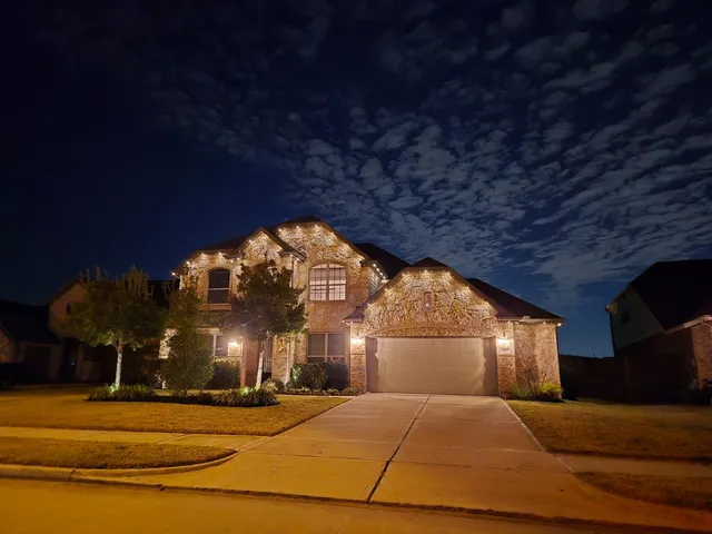 a view of outdoor space garage and yard