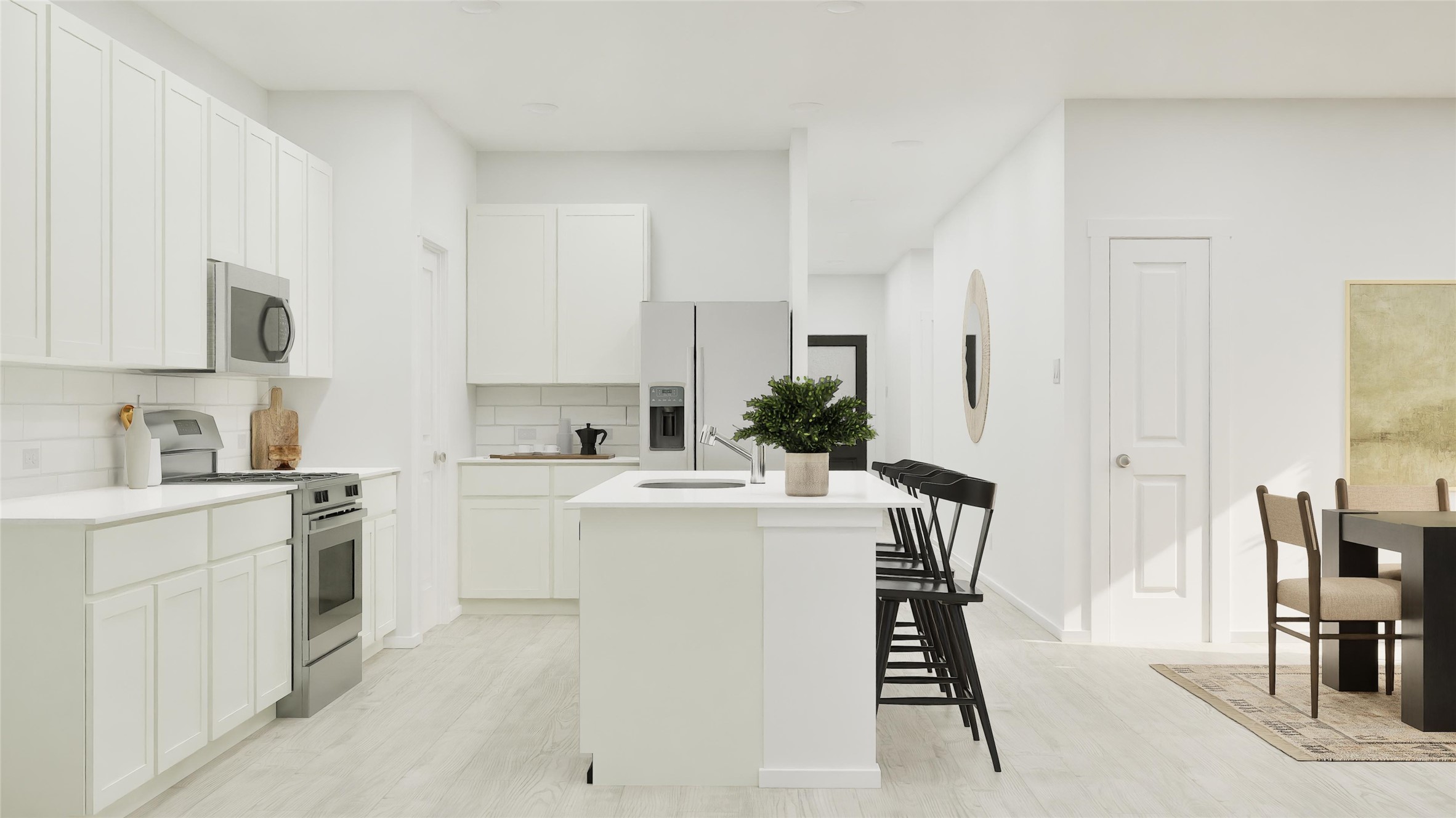 13320 Winton Drive Elgin, TX 78621 - Photo 13 of 25 a kitchen with a table chairs a oven a stove a dining table and chairs