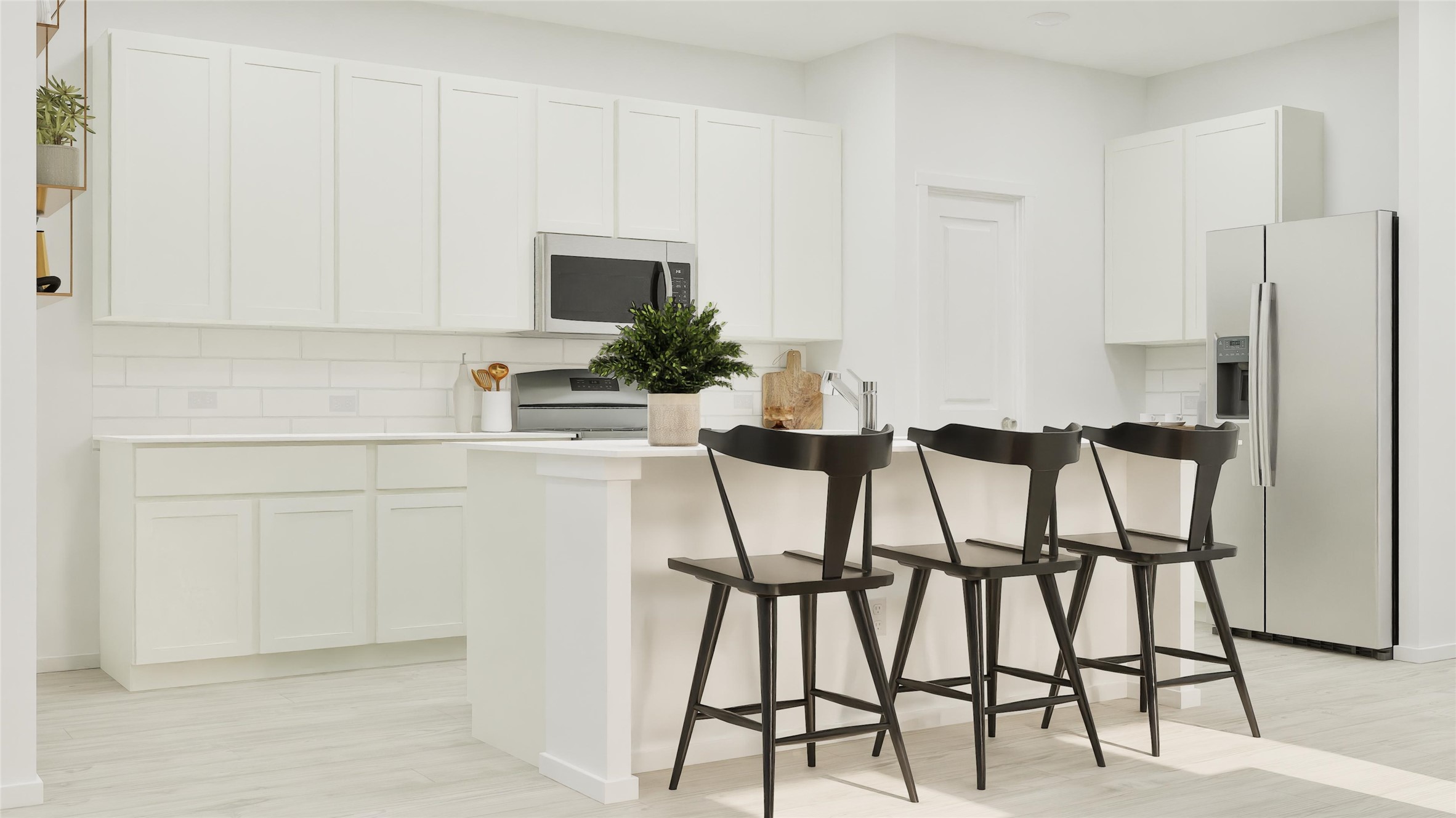 13320 Winton Drive Elgin, TX 78621 - Photo 14 of 25 a kitchen with stainless steel appliances kitchen island granite countertop chairs and white cabinets