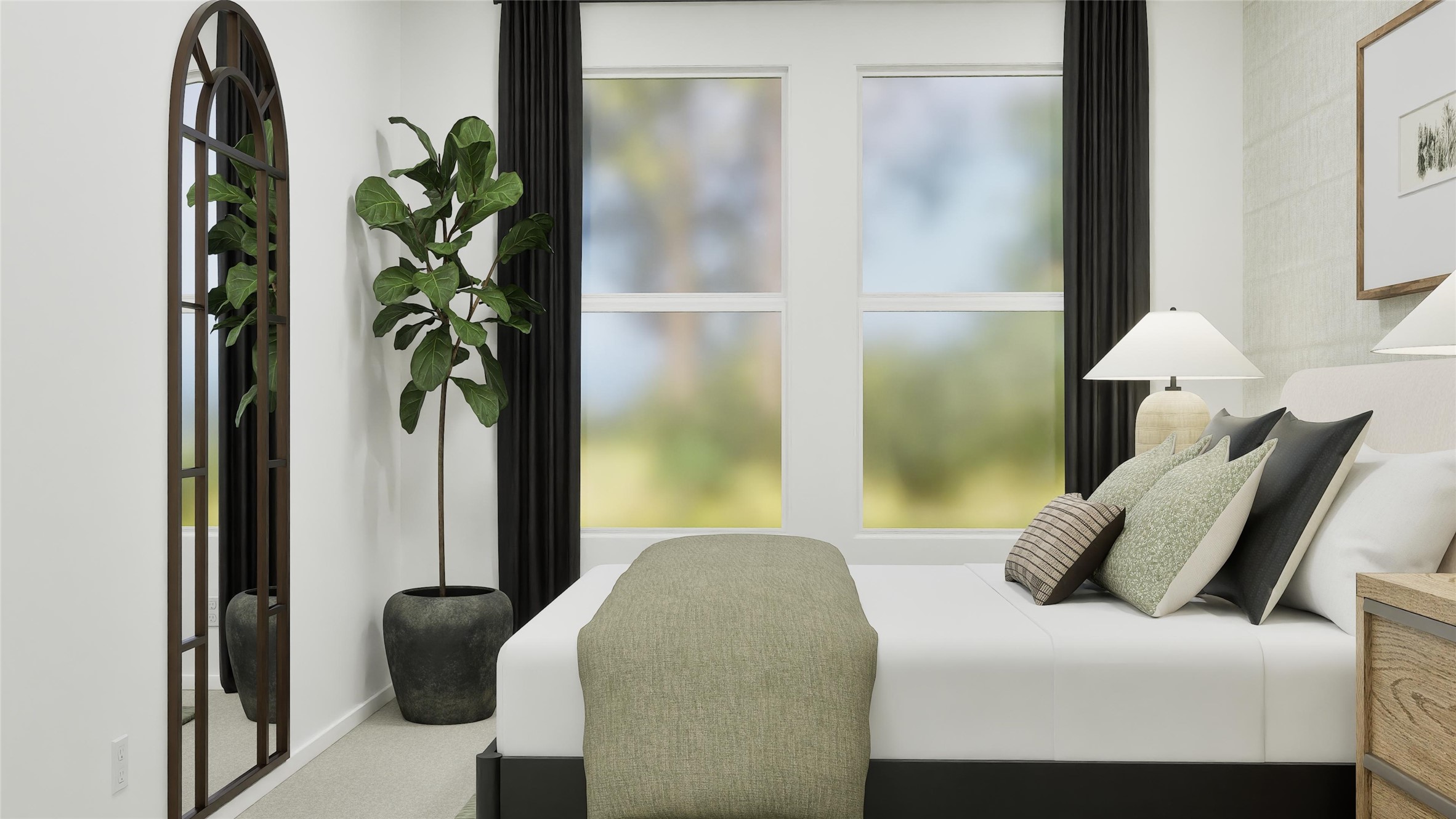 13320 Winton Drive Elgin, TX 78621 - Photo 8 of 25 a bedroom with a bed and a potted plant