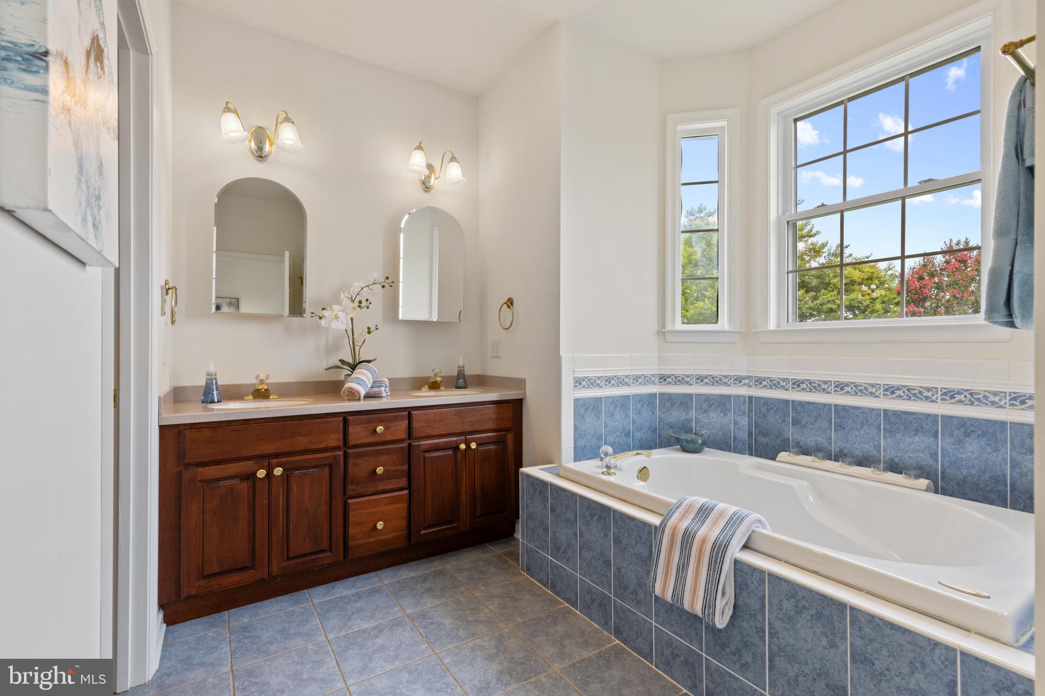203 Beck Farm Road Centreville, MD 21617 - Photo 28 of 46 Primary Bathroom with Jacuzzi tub & dual sinks